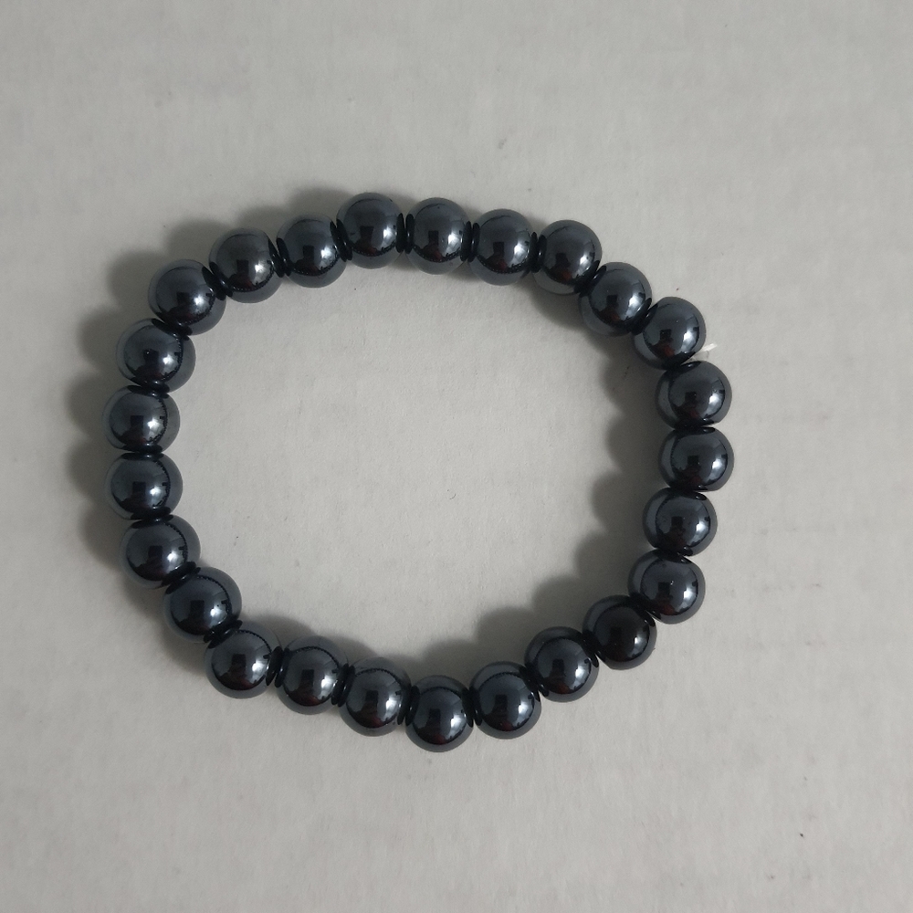 Black Metallic Bead Bracelet